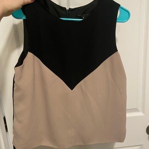 Black and Cream Sleeveless Top